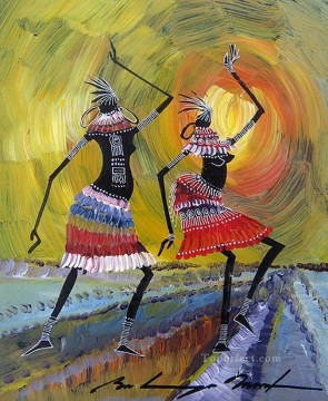  pintura Lienzo - bailarinas negras decoración pinturas gruesas africanas